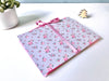 eSeasons Handcrafted Desk folder in shabby chic decorative style with floral pink and green design