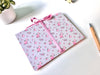 eSeasons Handcrafted Desk folder in shabby chic decorative style with floral pink and green design