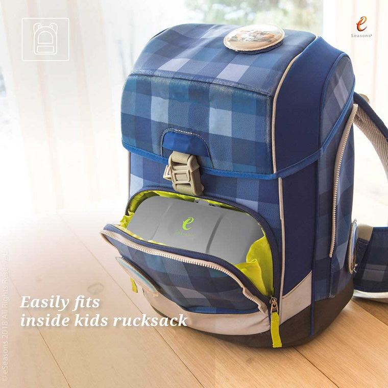 eSeasons Bento 2 tier Lunchbox Dark Grey: Easily fits inside a rucksack
