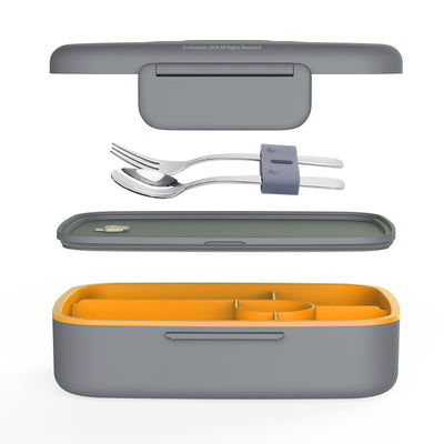 Bento Lunchbox 2 tier 4 Compartments Dark Grey-Green - eSeasons GmbH