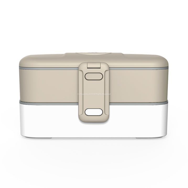 Bento Lunchbox 2 tier 4 Compartments Dark Grey-Orange - eSeasons GmbH