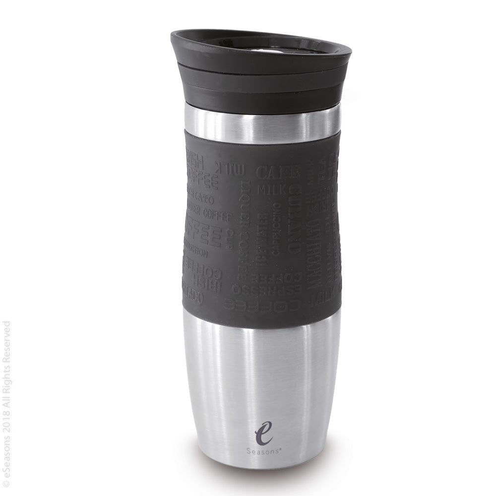 Vacuum Insulated Travel Mug. Stainless Steel, Black 375ml - eSeasons GmbH