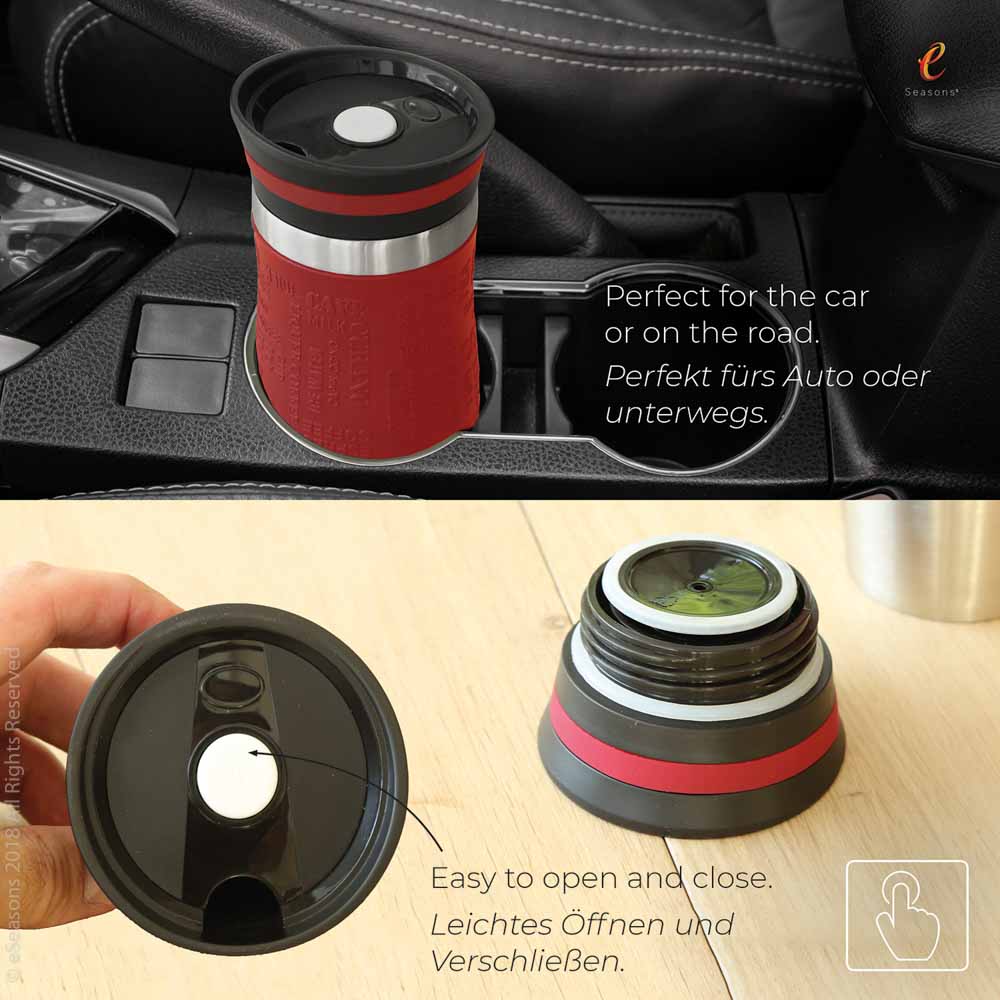 Travel Coffee Mug Fits in Car Cup Holder, Insulated Coffee Travel
